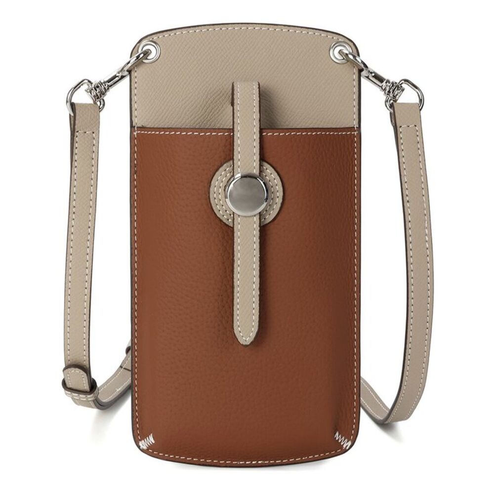 Tiffany & Fred Paris Grained Leather Phone Bag, Brown